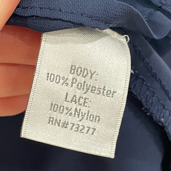 LC Lauren Conrad Navy Blouse with Lace, size XS - Picture 6 of 7